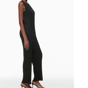 NWT Babaton ‘Conference’ jumpsuit crew neck wide-leg plisse size S